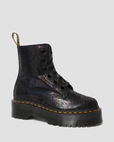 Botas Con Plataforma Dr Martens Molly Metallic Cuero Para Mujer DR7697N